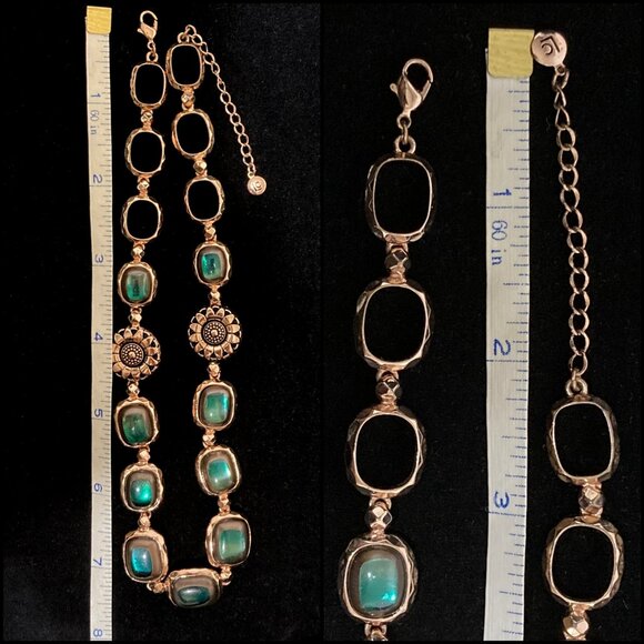 VTG 90s LIZ CLAIBORNE Signed Sunflower Station Gold Necklace - excellent! - Picture 3 of 7